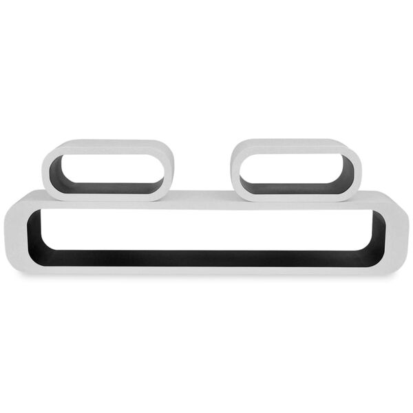 vidaXL Vegghyller 6 stk svart og hvit