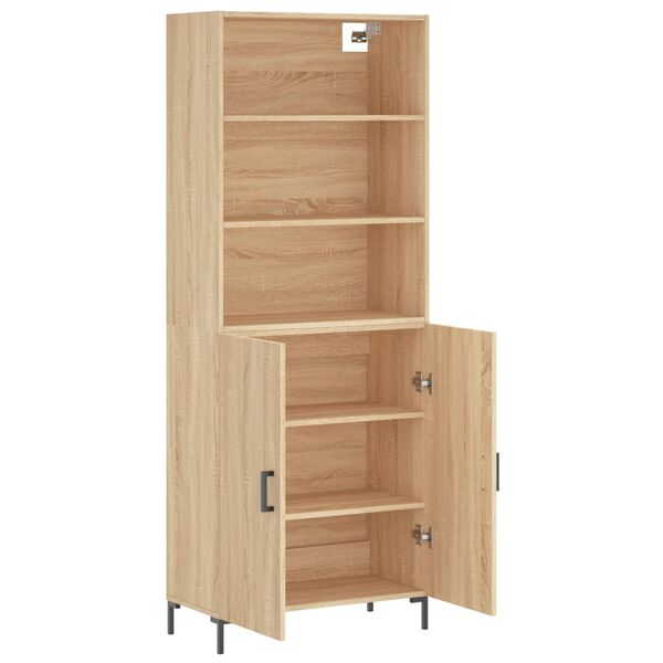 vidaXL Highboard sonoma eik 69,5x34x180 cm konstruert tre