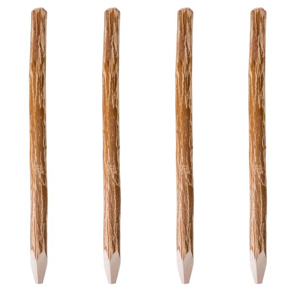 vidaXL Gjerdestolper spisse 4 stk hasseltre 150 cm