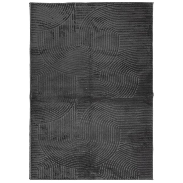 vidaXL Rug IZA kort luv skandinavisk utseende antrasitt 140x200 cm