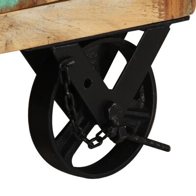 vidaXL Nattbord med hjul 40x30x57 cm i gjenvunnet heltre