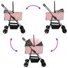 vidaXL Sammenleggbar kjæledyrvogn Justerbar Rosa 81 x 47 x 99 cm