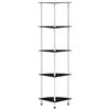 vidaXL Hylle 5 etasjer svart 30x30x130 cm herdet glass