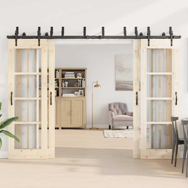 vidaXL Utstyr for skyvedør 305 cm stål svart