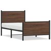 vidaXL Sengeramme i metall uten madrass brun eik 75x190 cm