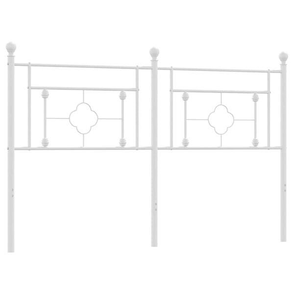 vidaXL Utskiftbar sengegavl i metall hvit 150 cm