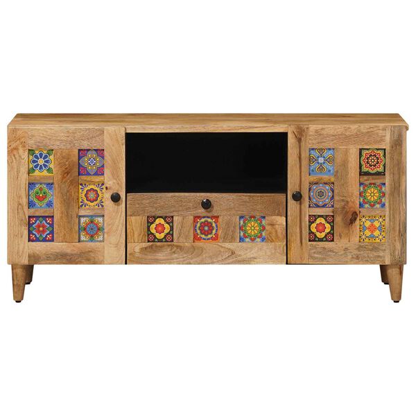 vidaXL TV-skap med skuff Naturlig 105 x 33,5 x 46 cm Massiv mango tre