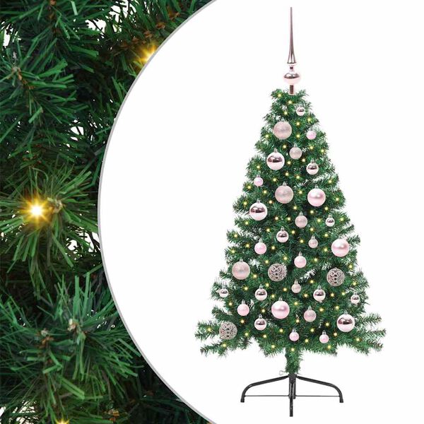 vidaXL Kunstig Forhåndsopplyst Juletre med 150 LED grønn 120 cm PVC