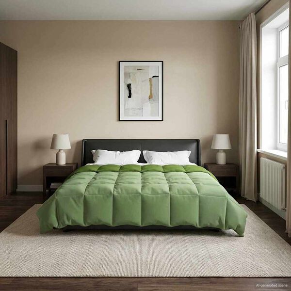 vidaXL Sommerdyne Quilted gr&oslash;nn 200 x 200 cm Mikrofiber