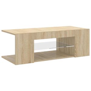 vidaXL TV-benk med LED-lys sonoma eik 90x39x30 cm