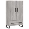 vidaXL Highboard gr&aring; sonoma 69,5x31x115 cm konstruert tre