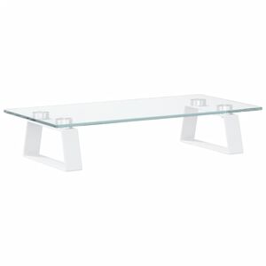 vidaXL Skjermstativ hvit 40x20x8 cm herdet glass og metall
