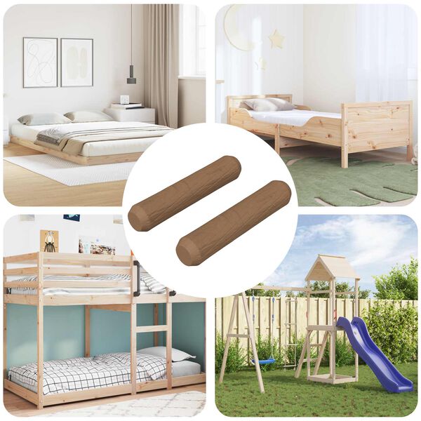 vidaXL Treplugger 2 pcs Brun &Oslash;8 x 35 mm Heltre