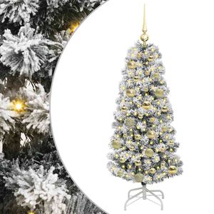 vidaXL Kunstig sammensatt juletre 150 LED-lys Gr&oslash;nn og hvit 120 cm