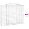 vidaXL Gabionkurver buede 40 stk 200x50x160/180 cm galvanisert jern