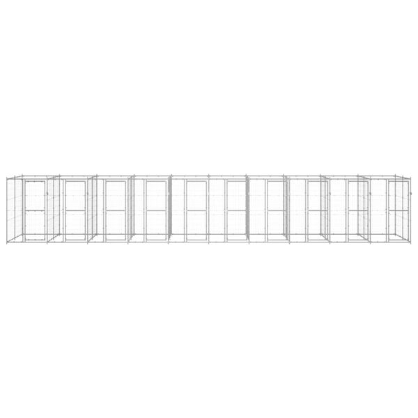 vidaXL Utend&oslash;rs hundeg&aring;rd 24,2 m&sup2; galvanisert st&aring;l