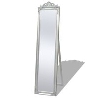 vidaXL Frittstående speil barokkstil 160x40 cm sølv