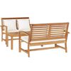 vidaXL Hagesofa Set 3 pcs Naturlig Massivt Teaktre