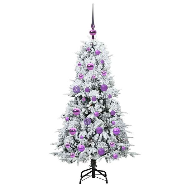 vidaXL Kunstig sammensatt juletre med 150 LED Hvit 120 cm PE og PVC