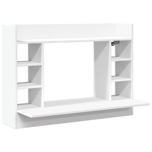 vidaXL Veggmontert skrivebord hvit 105x48x75 cm konstruert tre