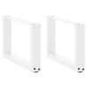 vidaXL Salongbordben U-formet 2 stk hvit 50x(30-31) cm st&aring;l