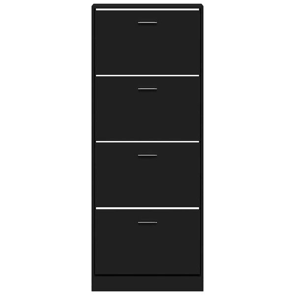 vidaXL Skoskap svart 59x17x150 cm konstruert tre