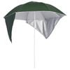vidaXL Strandparasoll med sidevegger gr&oslash;nn 215 cm