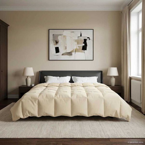 vidaXL Vinter Dynen Quilted Krem 200 x 220 cm Mikrofiber