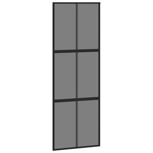 vidaXL Skyved&oslash;r svart 76x205 cm herdet glass og aluminium