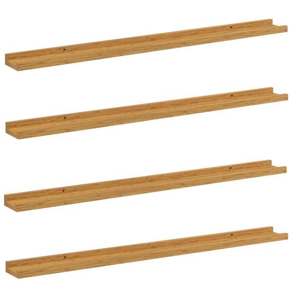 vidaXL Vegghylle med hylle 4 pcs Beige 100 x 9 x 3 cm Konstruert tre