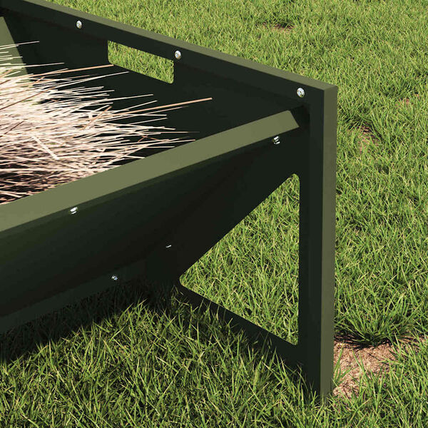 vidaXL Fôringsgrøft for husdyr Olivengrønn 108 x 50 x 28 cm