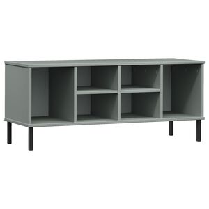 vidaXL Skohylle med metallben gr&aring; 106x35x45 cm heltre OSLO