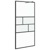vidaXL Walk-in Dusjvegg Svart 100 x 195 x 0,5 cm Glass og Aluminium