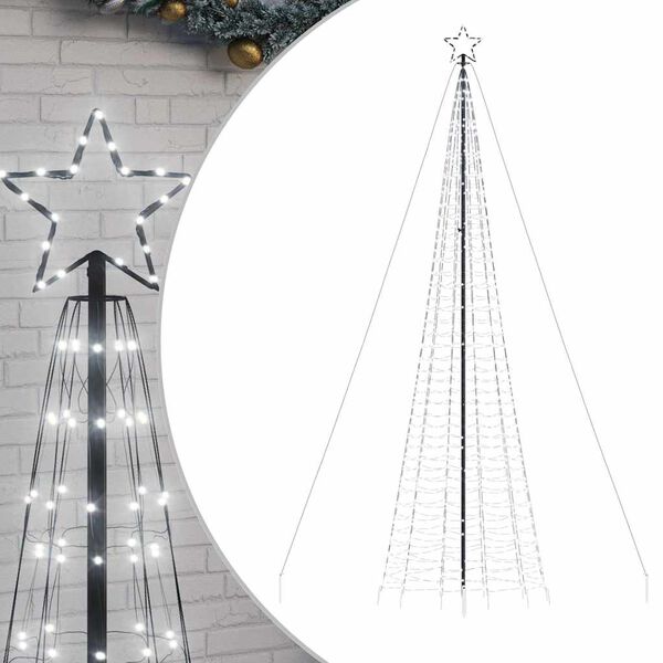 vidaXL LED Juletre med Spikes 1534 LEDs Kald Hvit 500 cm