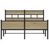 vidaXL Sengeramme uten madrass sonoma eik 137x190 cm konstruert tre