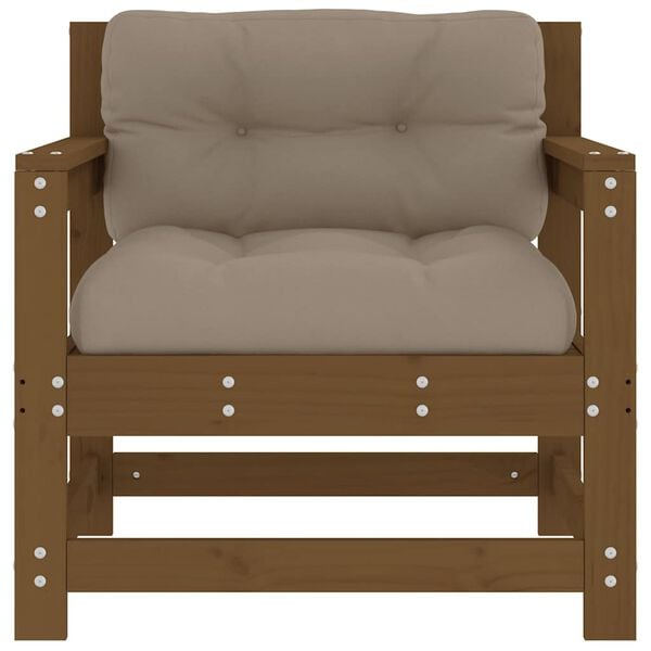 vidaXL Hagestoler med puter 2 stk honningbrun heltre furu