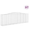 vidaXL Gabionkurver buede 7 stk 400x50x120/140 cm galvanisert jern