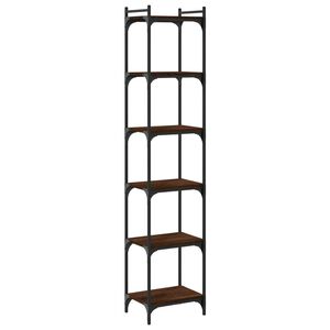 vidaXL Bokhylle 6 etasjer brun eik 40x30x188 cm konstruert tre