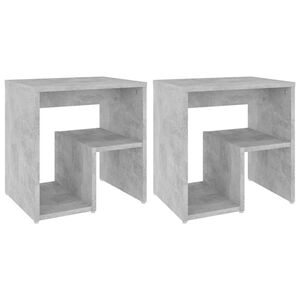 vidaXL Nattbord 2 stk betonggr&aring; 40x30x40 cm konstruert tre