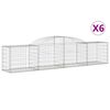 vidaXL Gabionkurver buede 6 stk 300x50x60/80 cm galvanisert jern