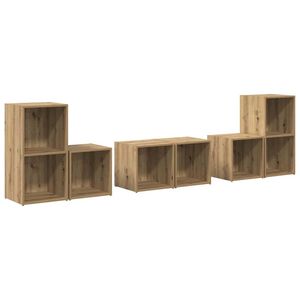 vidaXL TV-benksett Veggmontert 6 pcs Artisan Eik Konstruert tre