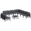 vidaXL Hagesofa Set 10 stk. Svart St&aring;l