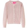Cardigan for barn strikket myk rosa 116