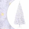 vidaXL Kunstig juletre med 300 LED med stativ Hvit 240 cm PVC og st&aring;l