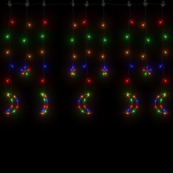 vidaXL Lysslynge stjerne og m&aring;ne med fjernkontroll 345 LED flerfarget