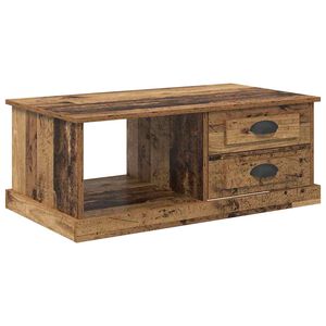 vidaXL Kaffebord med skuff Gamle tre 90 x 50 x 35 cm Konstruert tre