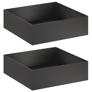 vidaXL Hageblomsterpotte 2 stk. Svart 80 x 80 x 30 cm Kaldvalsest&aring;l
