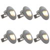 vidaXL Utend&oslash;rs LED-vegglamper 6 stk 2 W s&oslash;lv rund