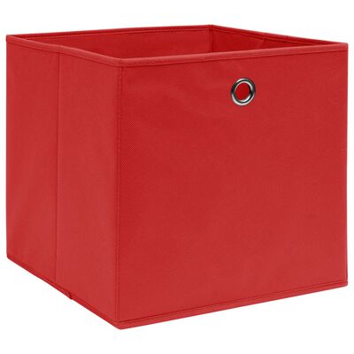vidaXL Oppbevaringsbokser 4 stk uvevd stoff 28x28x28 cm rød