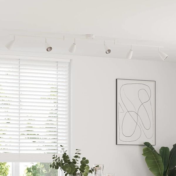 vidaXL Takspot med s&oslash;kelys Hvit 25.5 x 8 x 16 cm Metall